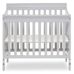 Dream On Me Aden 4-in-1 Convertible Mini Crib in Grey, Greenguard Gold Certified