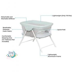 Dream On Me Traveler Portable Bassinet in Starlight Blue