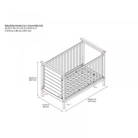 Rosebery Kids Contemporary 3 in 1 Convertible Crib in Espresso