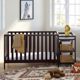 Storkcraft Pacific 4-in-1 Convertible Crib and Changer, Espresso