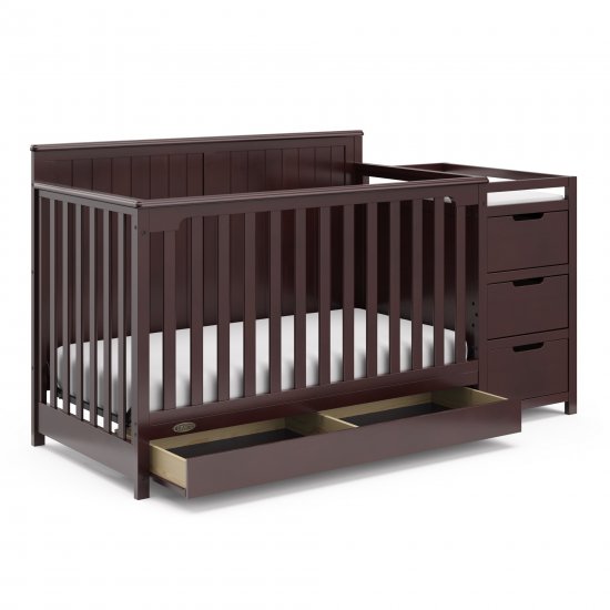 Graco Hadley 4-in-1 Convertible Crib and Changer with Drawer, Espresso