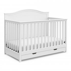 Storkcraft Moss 4-in-1 Convertible Crib with Drawer, White