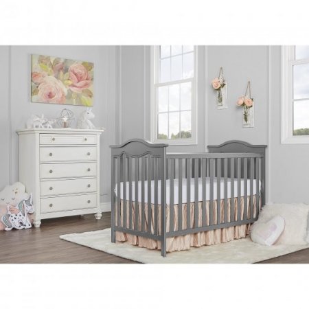 Slumber Baby Bella Rose Classic Convertible Crib, Storm Grey