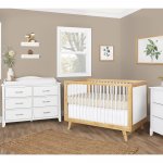 Dream On Me Carter 5 in 1 Full Size Convertible Crib In Natural And White