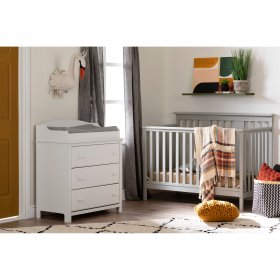 South Shore Cotton Candy Baby Crib 4 Heights with Toddler Rail, Multiple Finishes