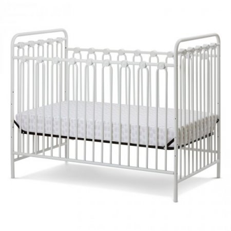 LA Baby Napa 3 in 1 Convertible Full Sized Metal Crib, Pebble Grey