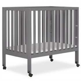 Dream On Me Jett Non-Full Size Folding Crib In Storm Grey