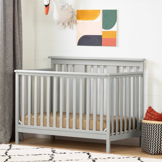 South Shore Cotton Candy Baby Crib 4 Heights with Toddler Rail, Multiple Finishes