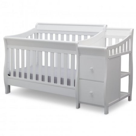 Delta Children Bentley S 4-in-1 Convertible Crib and Changer, White