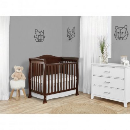 Dream On Me Naples Full Panel 4 in 1 Convertible Mini Crib, Espresso