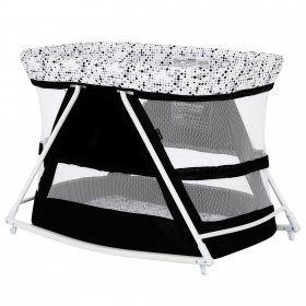 Dream On Me Palm 3 in 1 Bassinet Playpen in Black and White