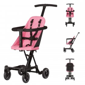 Dream On Me Coast Rider | Travel Stroller | Lightweight Stroller | Compact | Portable | Vacation Friendly Stroller, Pink