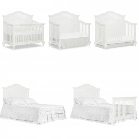 evolur Aurora 5 in 1 Convertible Crib Frost