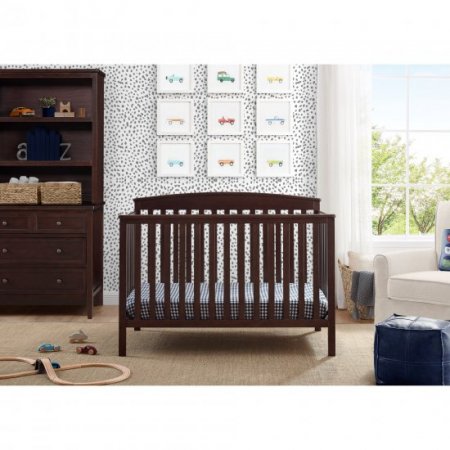 Delta Children Hanover 6-in-1 Convertible Baby Crib, Walnut Espresso