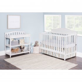 Child Craft 4-in-1 Convertible Baby Crib - White Wash - Sidney Collection