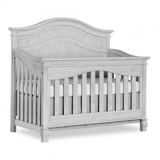 evolur Cheyenne 5 in 1 Full Panel Convertible Crib, Antique Grey Mist