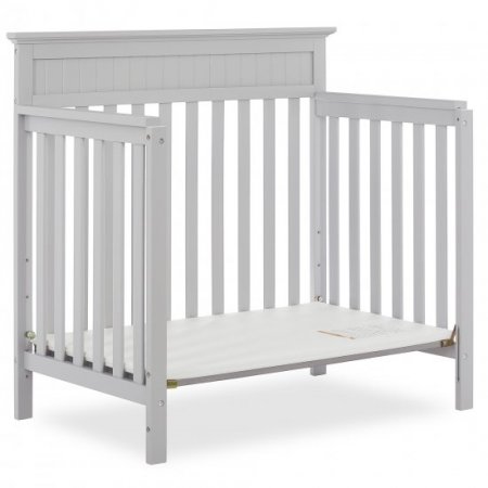 Dream On Me Harbor 4-in-1 Convertible Mini Crib, Pebble Gray