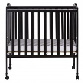 Dream On Me Lightweight 2-in-1 Folding Portable Mini Crib, Black