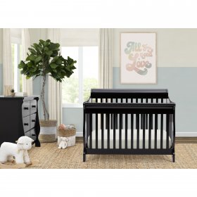 Delta Children Canton 4-in-1 Convertible Crib, Black