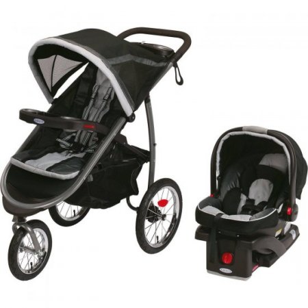 Graco FastAction Fold Jogger Click Connect Travel System Jogging Stroller, Gotham