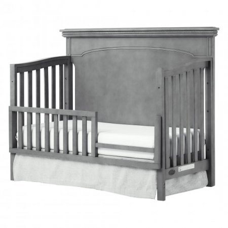 evolur Catalina Flat Top Collection 4 in 1 Convertible Crib, Storm Gray