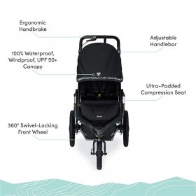 BOB Gear Alterrain Pro Jogging Stroller | One-Hand Quick Fold - Smoothshox + Airfilled Tires - Ultra Reflective Fabric, Lunar