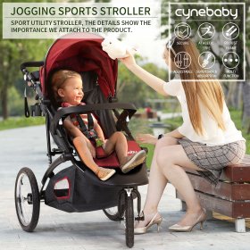 Cynebaby Jogging Stroller 3 Wheels Compact Light Weight Stroller for Babies and Toddlers Infant