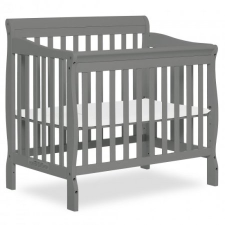 Dream On Me Aden Convertible 4 in 1 Mini Crib, Storm Grey