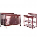 Baby Crib with Changing Table 2 Piece Set in Cherry