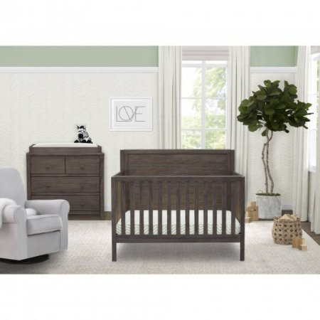 Delta Children Cambridge Mix and Match 4-in-1 Convertible Crib - Rustic Gray