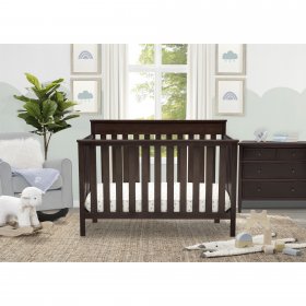 Delta Children Kingswood 4-in-1 Convertible Baby Crib, Walnut Espresso