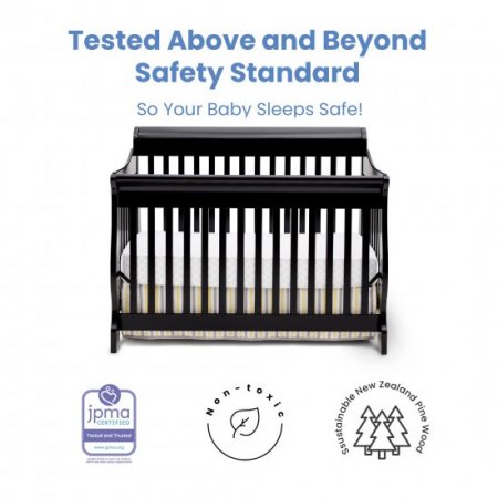 Delta Children Canton 4-in-1 Convertible Crib, Black