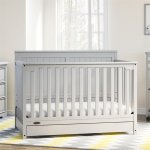 Rosebery Kids Traditional 4 in 1 Convertible Crib with Drawer in Pebble Gray