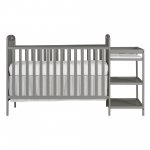 Dream On Me Anna 4-in-1 Convertible Crib and Changer, Steel Gray