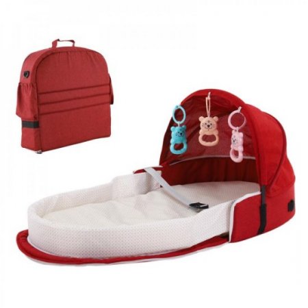 Portable Bassinet For Baby Bed With Toy dable Baby Bed Travel Sun Protection Breathable Infant Sleeping Basket With Toys Bed Bag