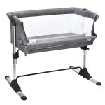 Baby joy Portable Baby Bed Side Sleeper Infant Travel Bassinet Crib W/Carrying Bag Grey