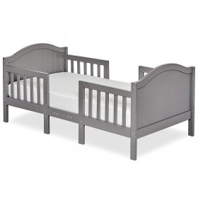 Dream On Me Portland 3 In 1 Convertible Toddler Bed in Steel Grey, Greenguard Gold Certified