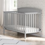 Graco Benton 4-in-1 Convertible Crib (Pebble Gray) Solid Pine and Wood Product Construction, Converts to Toddler Bed, Day Bed, and Full Size Bed (Mattress Not Included)