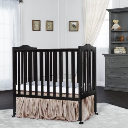 Dream On Me Lightweight 2-in-1 Folding Portable Mini Crib, Black