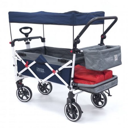 Push and Pull Titanium Stroller Wagon by Creative Outdoor Navy Blue