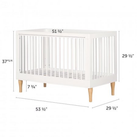 South Shore Balka Baby Crib with Adjustable Height, White