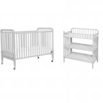 3 in 1 Convertible Crib Set with Matching Changing Table in Fog Gray