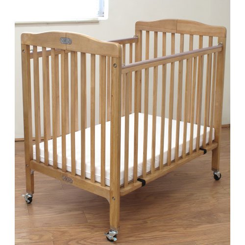 L.A. Baby Compact Folding Wood Commercial Crib - Natural